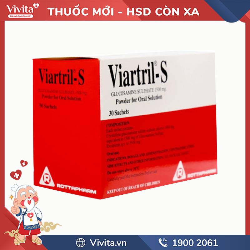 Thuốc giảm chứng thoái hoá khớp Viartril-S | Hộp 30 gói