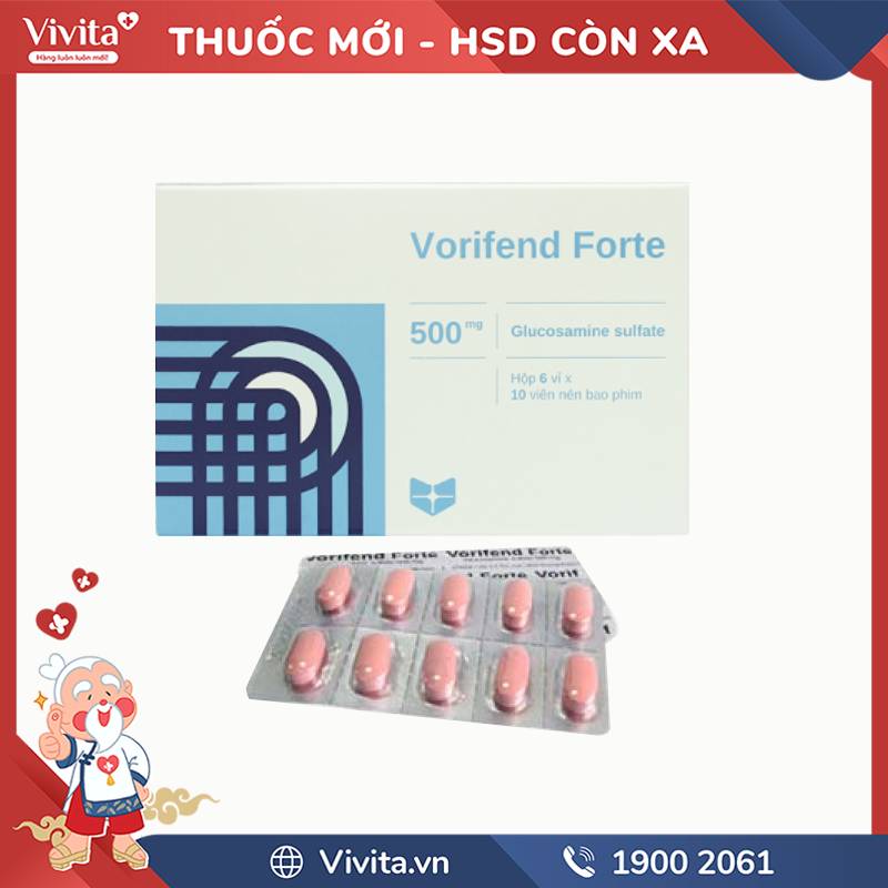 Thuốc giảm triệu chứng viêm khớp Vorifend Forte 500mg | Hộp 6 vỉ x 10 viên