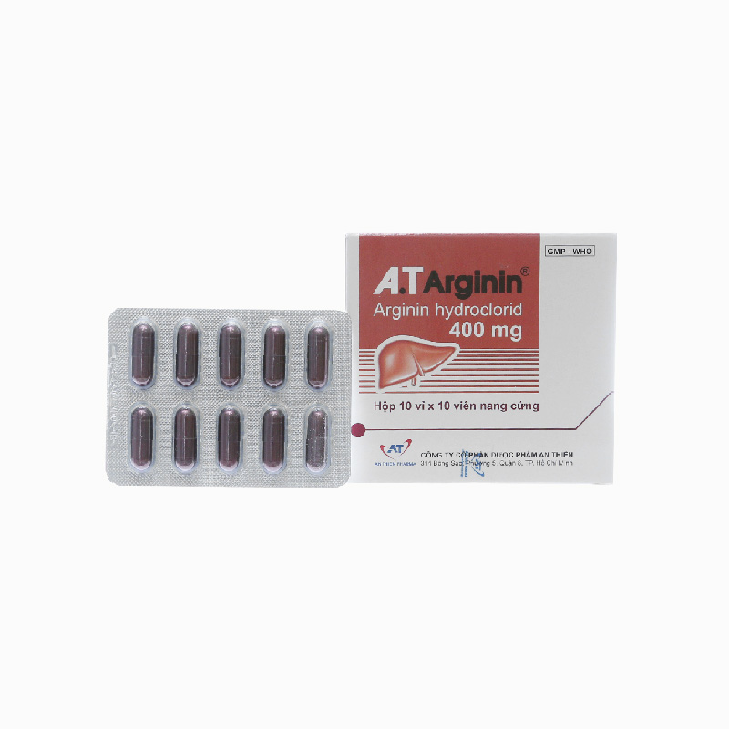 Thuốc trợ tiêu hóa A.T Arginin 400mg | Hộp 100 viên