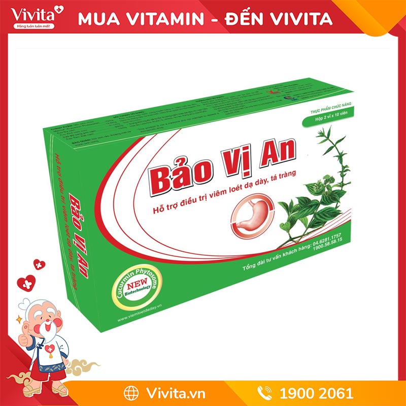 Bảo Vị An Hỗ Trợ Điều Trị Viêm Loét Dạ Dày, Tá Tràng | Hộp 2 Vỉ x 10 Viên