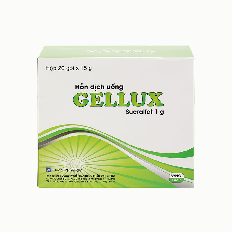 Thuốc trị viêm loét dạ dày tá tràng Gellux | Hộp 20 gói