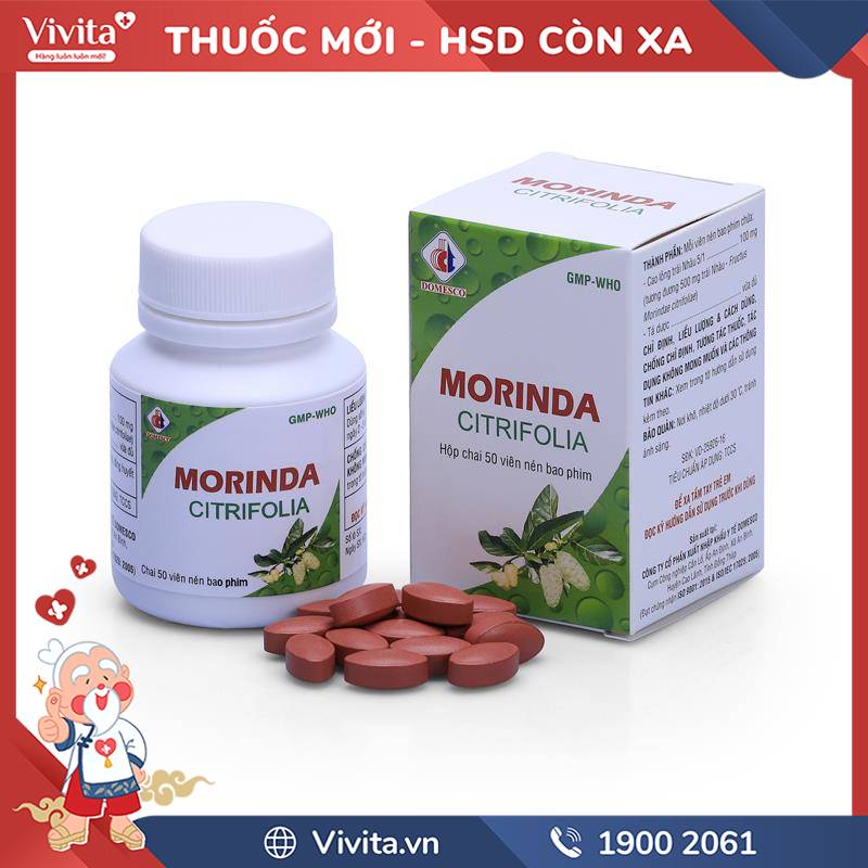 Thuốc giảm đau khớp Morinda Citrifolia 100mg | Hộp 1 chai 50 viên