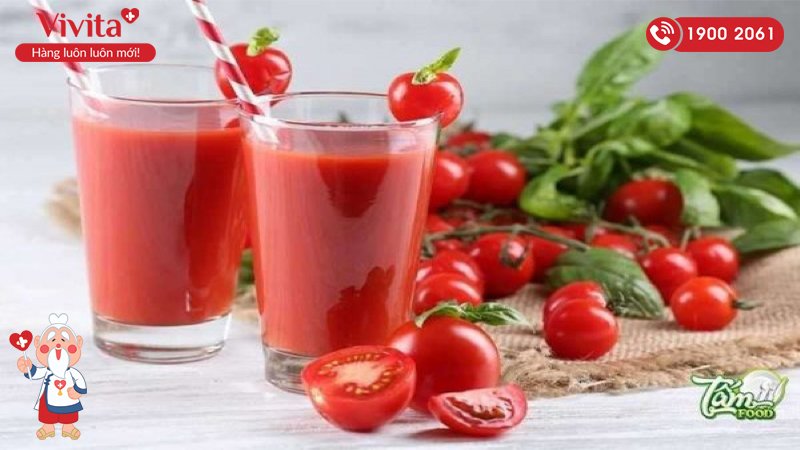 sinh tố cà chua cũng cấp vitamin A dồi dào