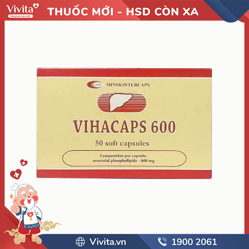 Thuốc cải thiện chức năng gan Vihacaps 600 | Hộp 50 viên
