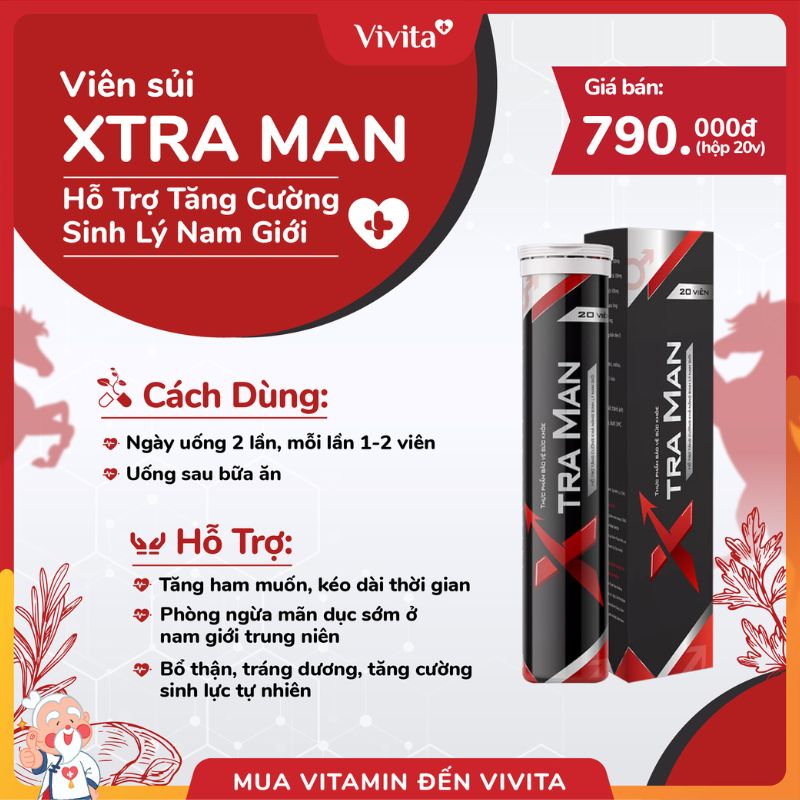 Xtraman Viên Sủi Hỗ Trợ Tăng Cường Sinh Lý Nam Giới (Hộp 20 Viên)