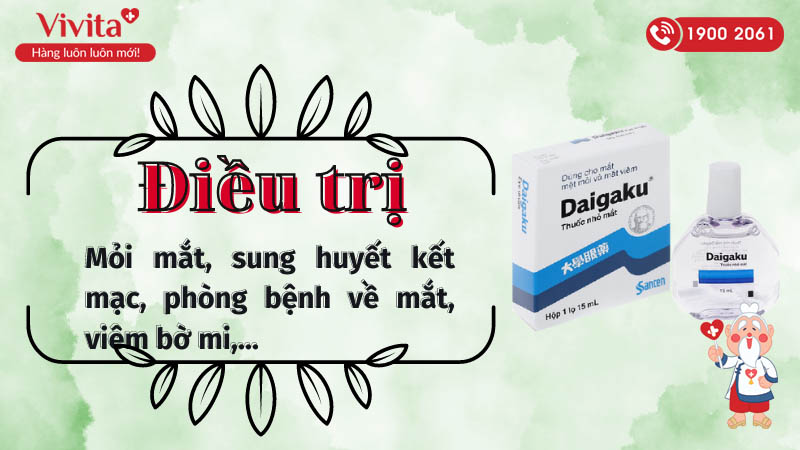 Công dụng (Chỉ định) của thuốc nhỏ mắt trị ngứa mắt, mỏi mắt Daigaku