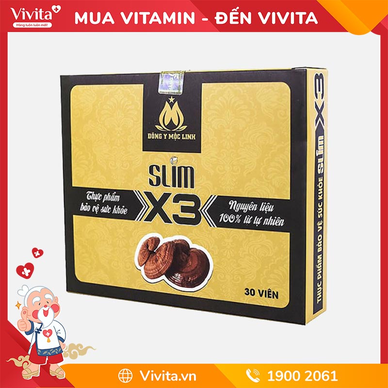 Slim X3 Đông Y Mộc Linh - Viên Uống Hỗ Trợ Giảm Cân An Toàn | Hộp 30 Viên