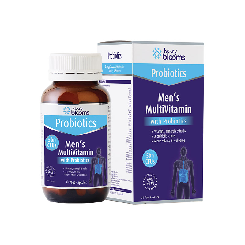 Men's Multivitamin With Probiotics Henry Blooms 30 Viên - Tăng sinh lực và giảm stress cho nam giới