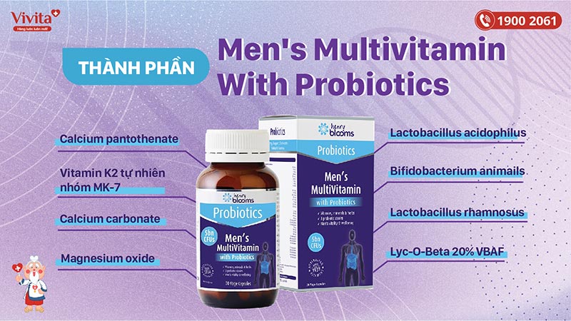 thành phần men's multivitamin with probiotics henry blooms