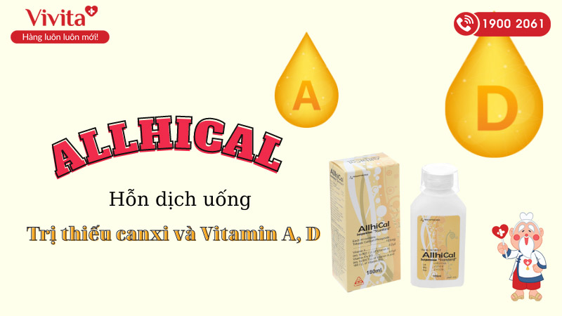 Siro bổ sung canxi và vitamin D3 Allhical