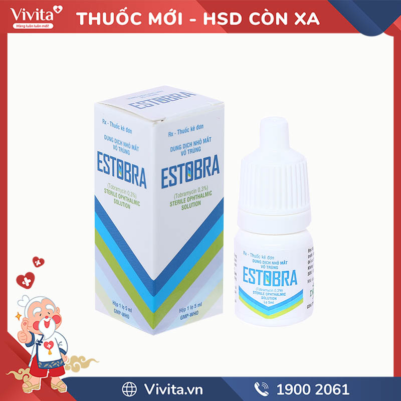 Thuốc nhỏ mắt trị nhiễm khuẩn Estobra | Chai 5ml