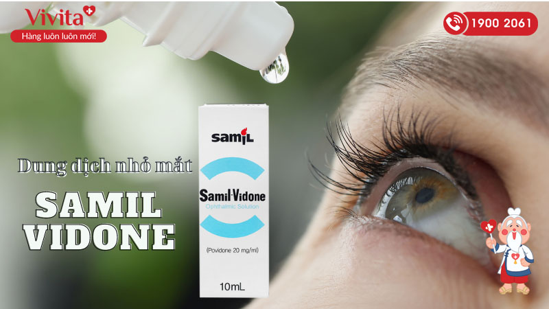 Thuốc nhỏ mắt giảm kích ứng mắt, khô mắt Samil Vidone