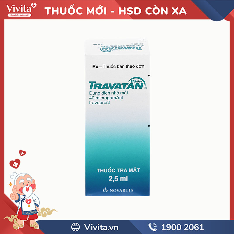 Thuốc nhỏ mắt trị tăng nhãn áp Travatan | Chai 2.5ml