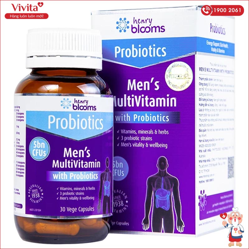 ưu điểm men's multivitamin with probiotics henry blooms