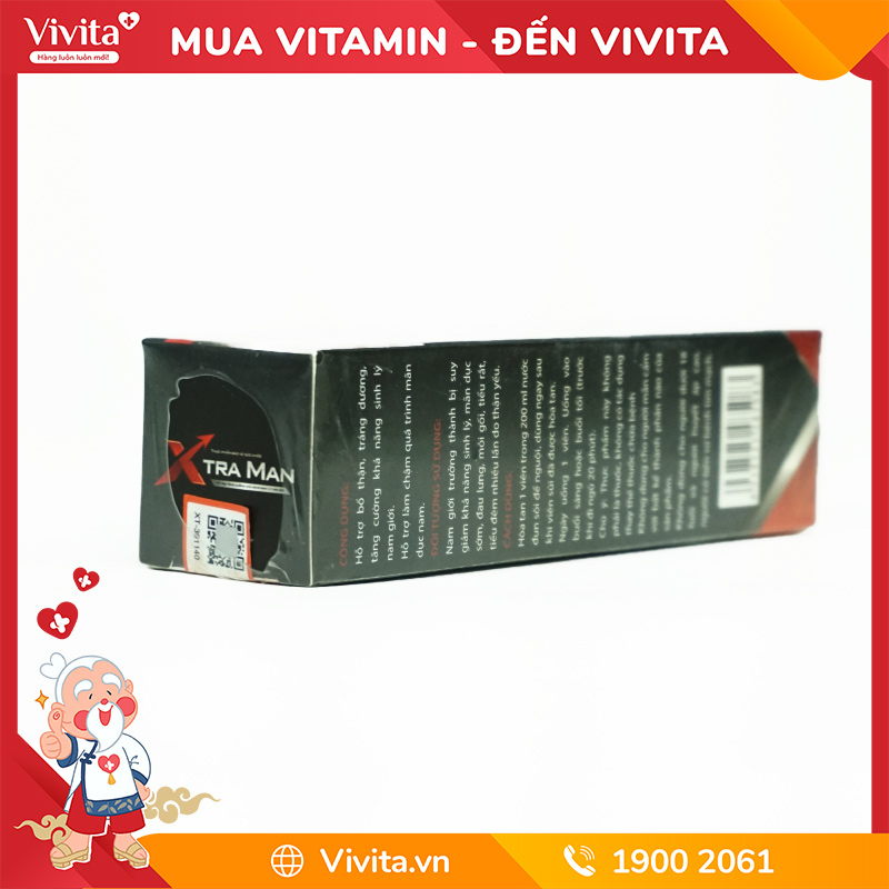 Xtraman Viên Sủi Hỗ Trợ Tăng Cường Sinh Lý Nam Giới (Hộp 20 Viên)