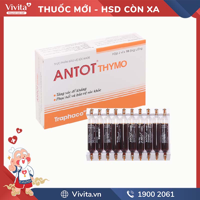 Thuốc tăng đề kháng, phục hồi sức khoẻ Antot Thymo | Hộp 20 ống