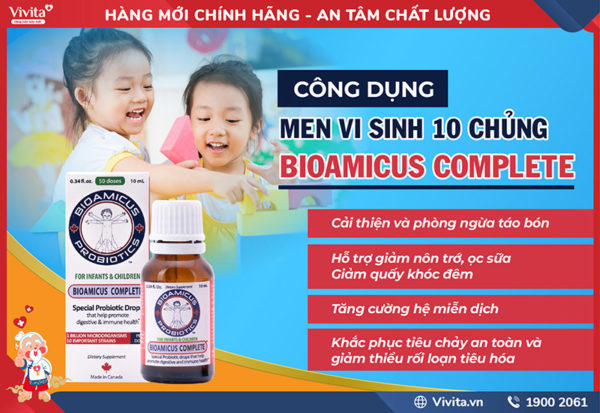 Men Vi Sinh 10 Chủng BioAmicus Complete [MỚI NHẤT] Lọ 10ml