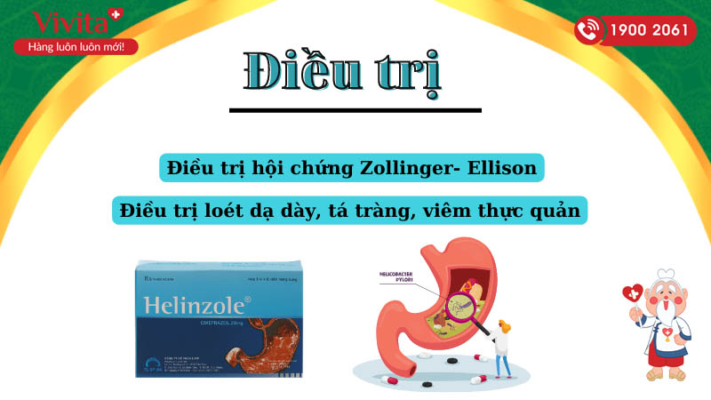 Công dụng (Chỉ định) của thuốc trị trào ngược dạ dày, thực quản Helinzole