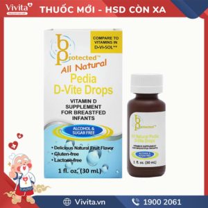 Siro bổ sung vitamin D3 cho bé All Natural Pedia D-Vite Drops