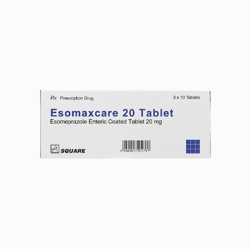 Thuốc trị trào ngược dạ dày, thực quản Esomaxcare 20 Tablet | Hộp 30 viên
