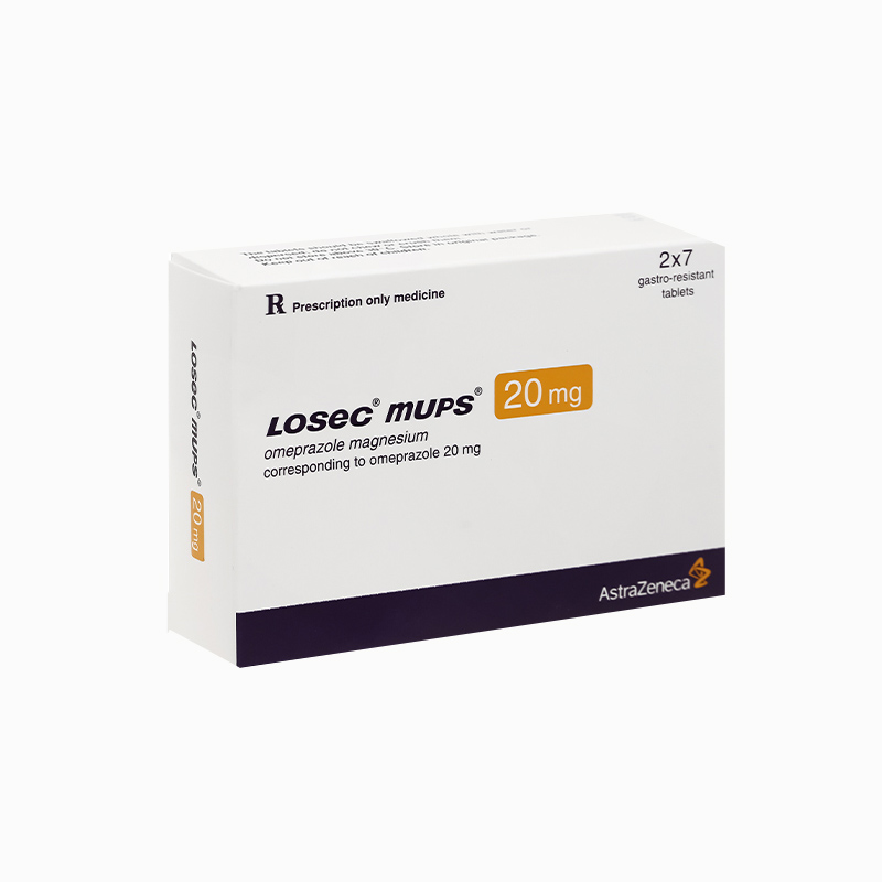 Thuốc trị trào ngược dạ dày, thực quản Losec Mups 20mg | Hộp 14 viên