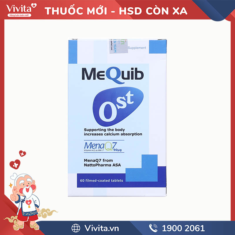 Thuốc bổ sung Trucal D7, vitamin D3 và vitamin K2 MeQuib Ost | Hộp 60 viên