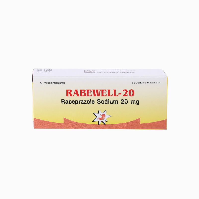 Thuốc trị trào ngược dạ dày, thực quản Rabewell-20 | Hộp 30 viên