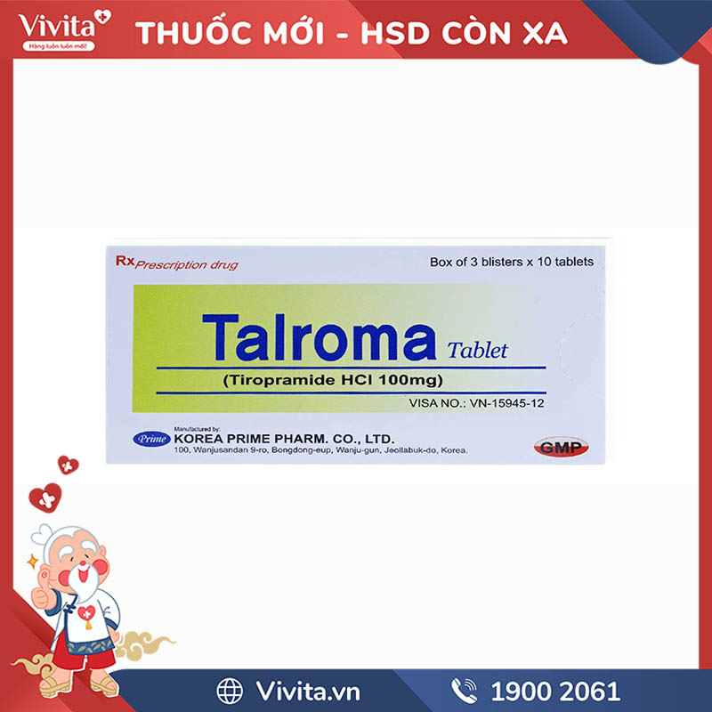 Thuốc giảm đau do co thắt tiêu hóa Talroma | Hộp 30 viên