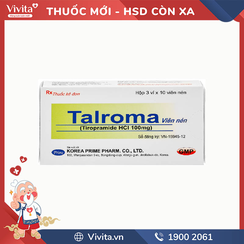 Thuốc giảm đau do co thắt tiêu hóa Talroma | Hộp 30 viên