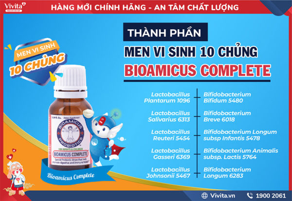 Men Vi Sinh 10 Chủng BioAmicus Complete [MỚI NHẤT] Lọ 10ml