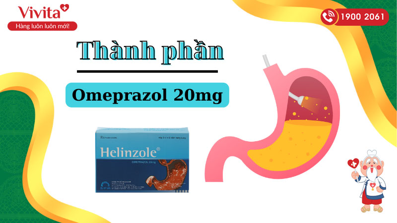 Thành phần của thuốc trị trào ngược dạ dày, thực quản Helinzole