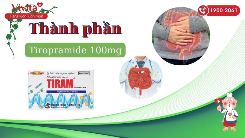 Thành phần thuốc giảm đau do co thắt tiêu hóa Tiram