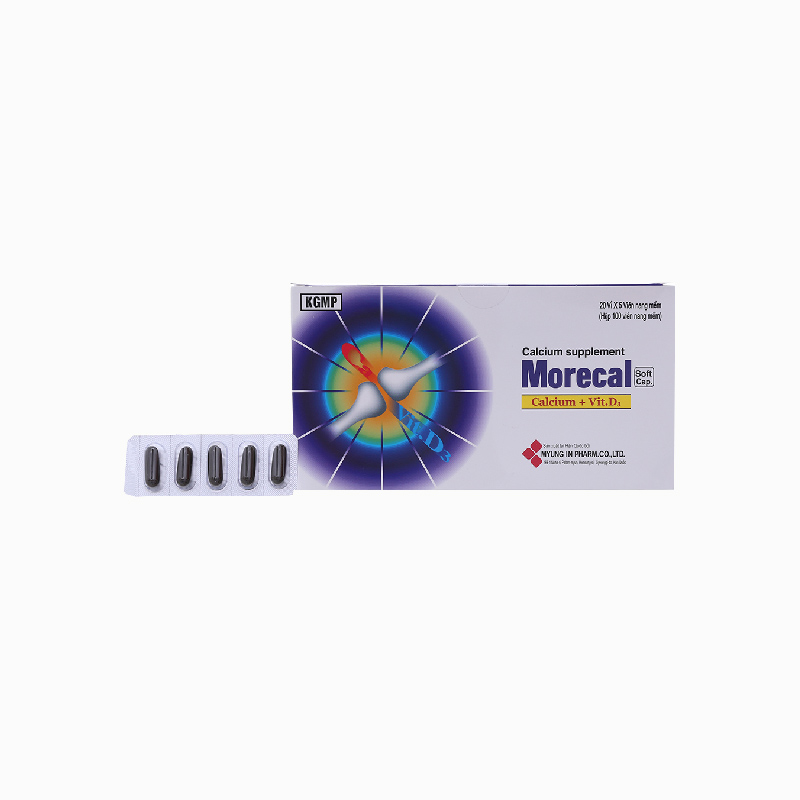 Thuốc bổ sung canxi và vitamin D Morecal | Hộp 100 viên