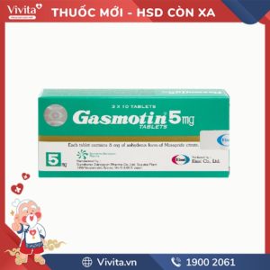 Thuốc giảm các triệu chứng ở dạ dày - ruột Gasmotin 5mg