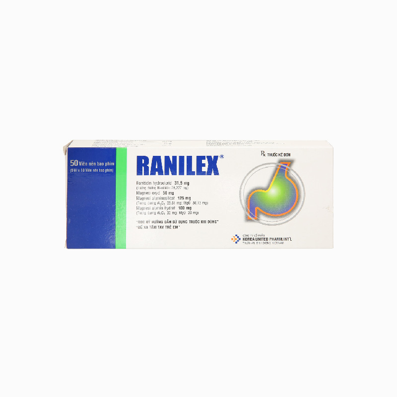 Thuốc trị trào ngược dạ dày, thực quản Ranilex | Hộp 50 viên