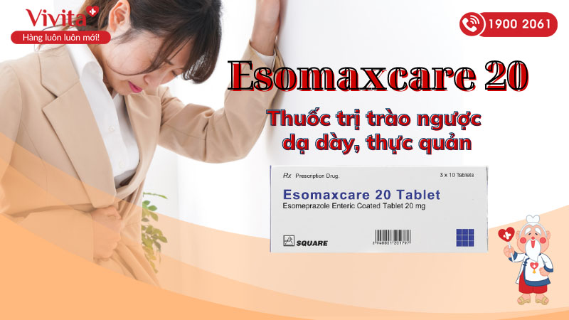 Thuốc trị trào ngược dạ dày, thực quản Esomaxcare 20 Tablet