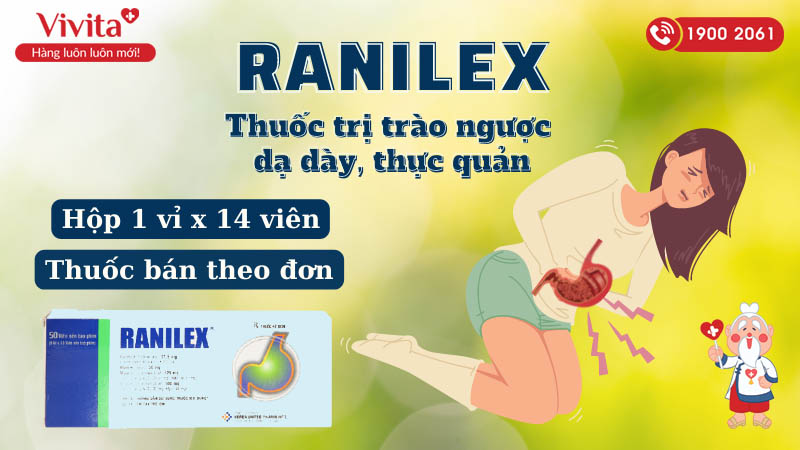 Thuốc trị trào ngược dạ dày, thực quản Ranilex