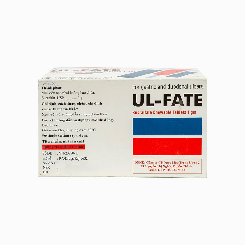 Thuốc trị viêm loét dạ dày, tá tràng UL- Fate | Hộp 20 viên
