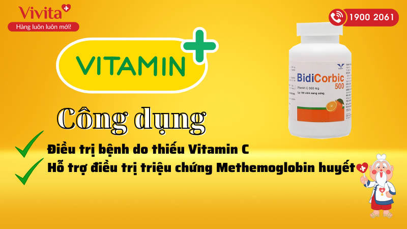 Công dụng (Chỉ định) của thuốc bổ sung vitamin C BidiCorbic 500