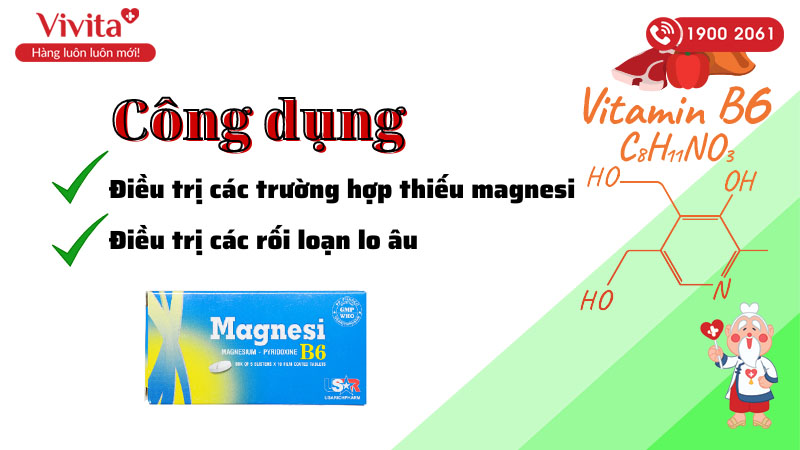 Công dụng (Chỉ định) của thuốc Magnesi B6 Phong Phú
