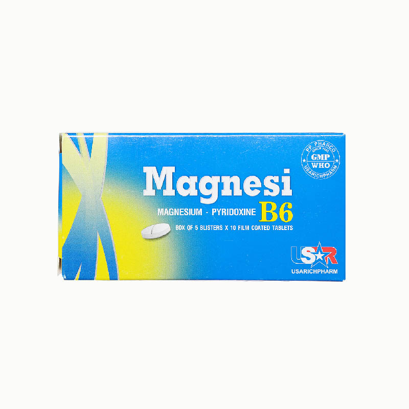Thuốc trị thiếu magie, giảm lo âu Magnesi B6 Phong Phú | Hộp 50 viên
