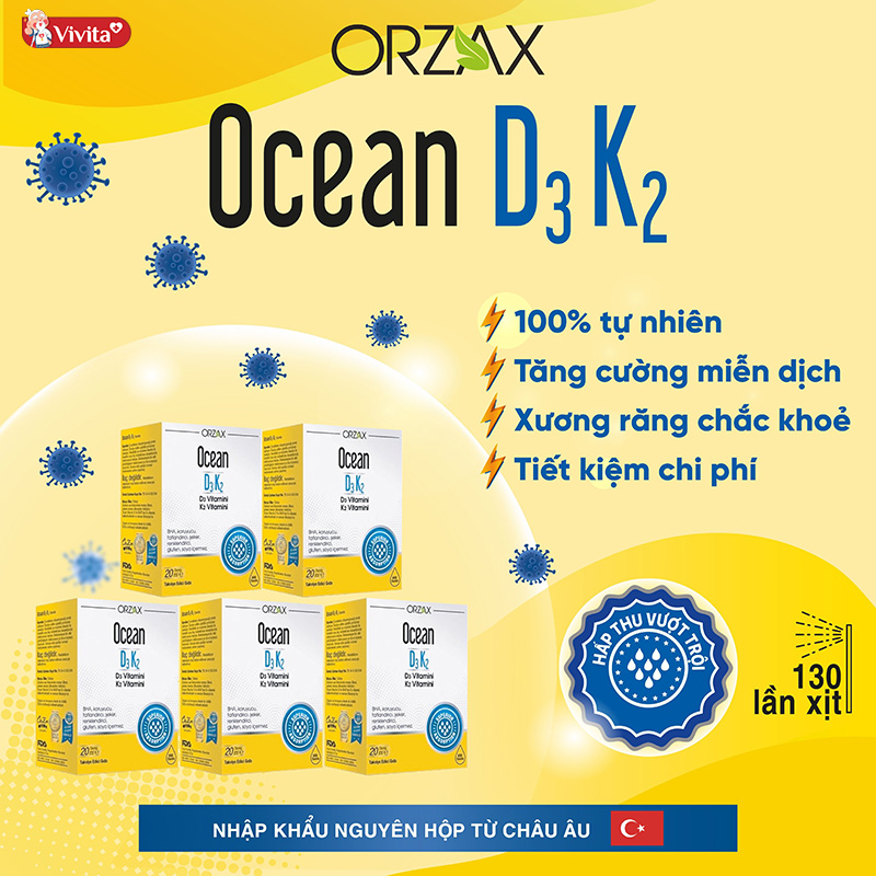 Vitamin Ocean D3K2 cho trẻ sơ sinh