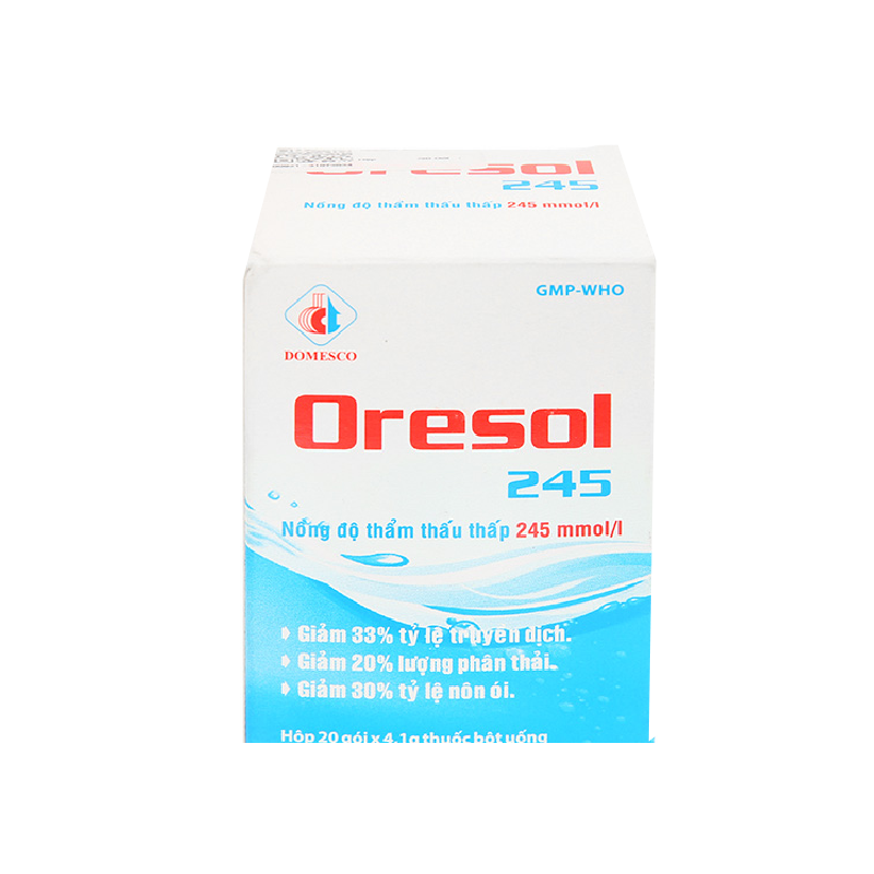 Thuốc bổ sung nước và muối khoáng cho cơ thể Oresol 245 DMC | Hộp 20 gói