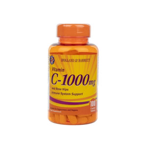 Vitamin C 1000mg Holland Barrett Hỗ Trợ Tăng Đề Kháng, Giảm Sắc Tố Da (Lọ 100 Viên)