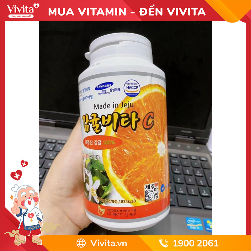 Viên Ngậm Vitamin C Jeju 500g Hàn Quốc (Hộp 278 Viên
