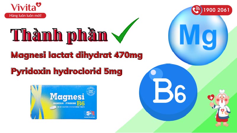Thành phần của thuốc Magnesi B6 Phong Phú