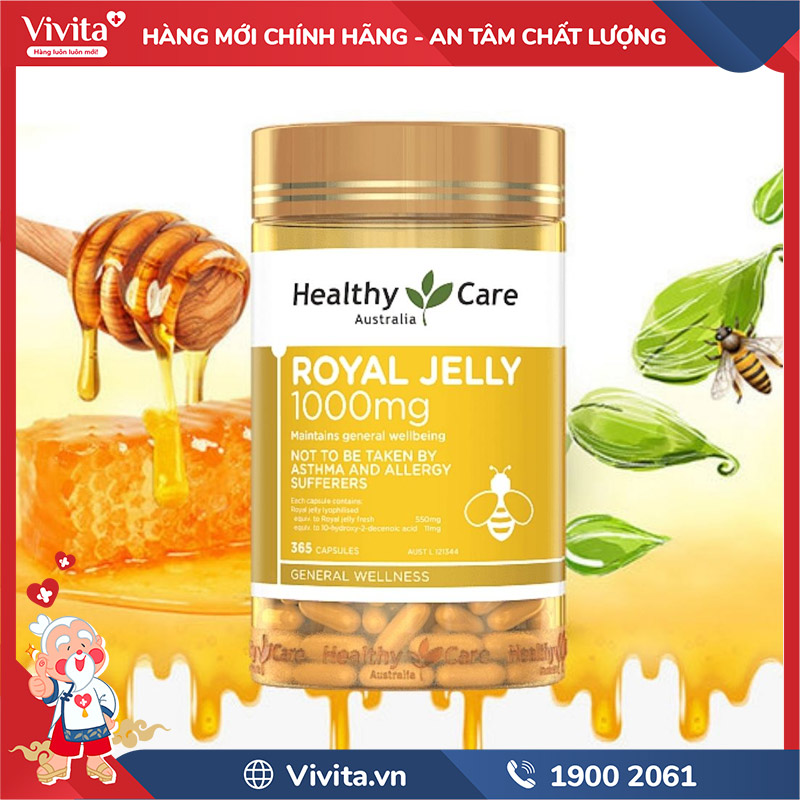 rong mỗi viên sữa ong chúa Healthy Care Royal Jelly bao gồm các thành phần tác động quan trọng