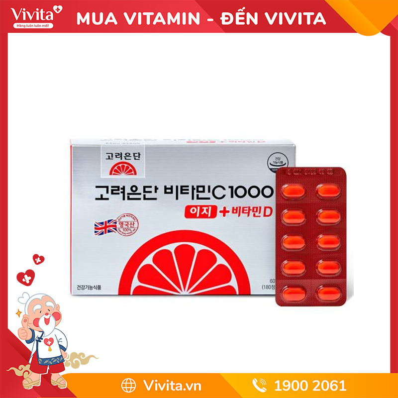 Viên Uống Vitamin C 1000mg Eundan Hàn Quốc Hỗ Trợ Trắng Da | Hộp 120 Viên