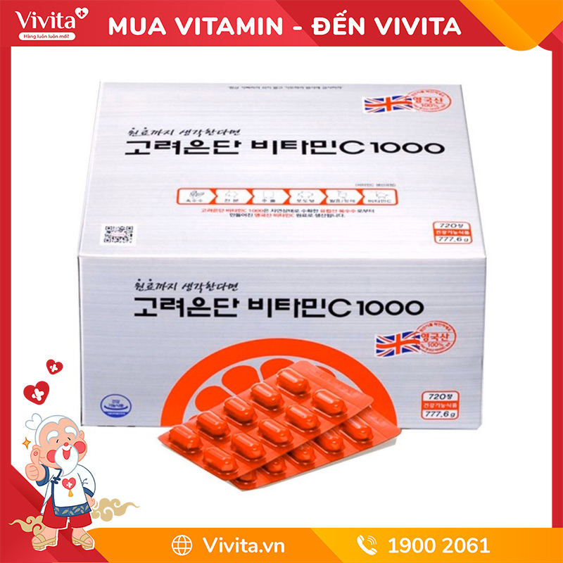 Viên Uống Vitamin C 1000mg Eundan Hàn Quốc Hỗ Trợ Trắng Da | Hộp 120 Viên