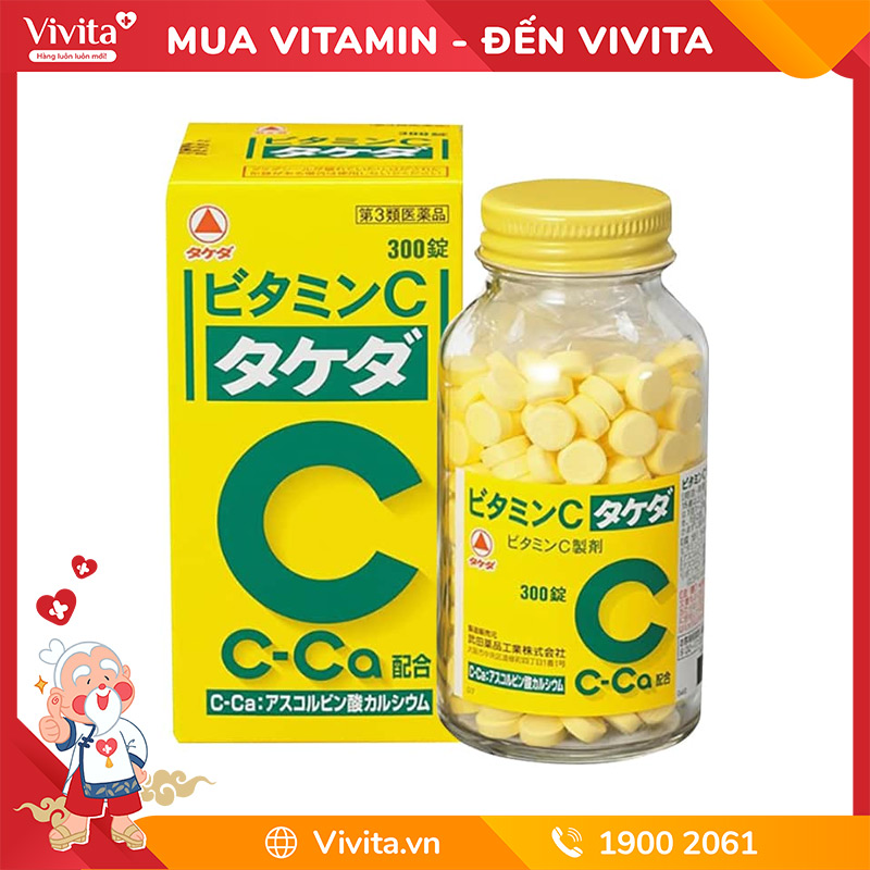 Viên Uống Vitamin C 2000mg Takeda Hỗ Trợ Trị Nám, Trắng Da | Hộp 300 Viên